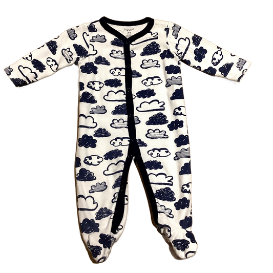 3-6 Boys Mother Kids White and Navy Blue Cloud Sleeper