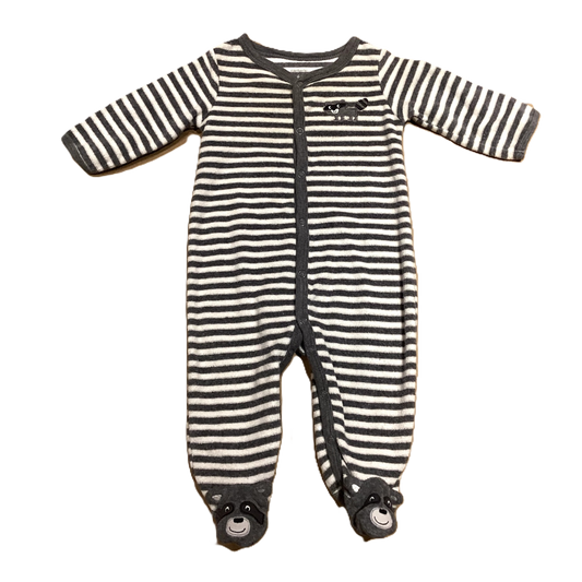 3-6 Boys Carter's Thick White and Gray Raccoon Sleeper