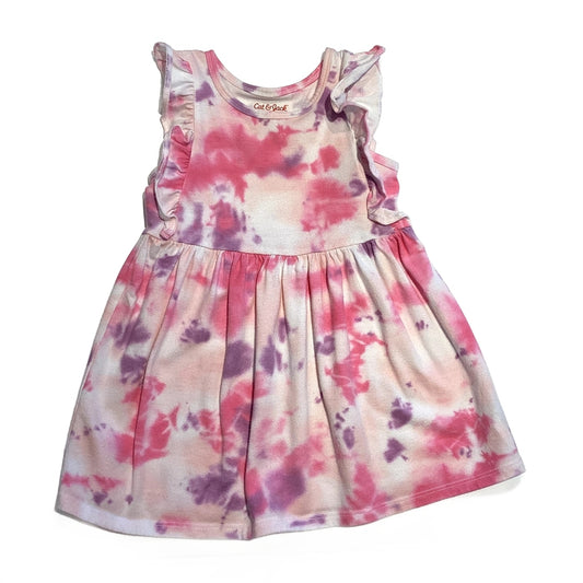 3T Girls Cat & Jack White, Pink and Purple Tie Dye Dress