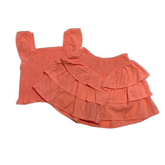 3T Girls Wonder Nation Orange Matching Tank Top and Skirt Set