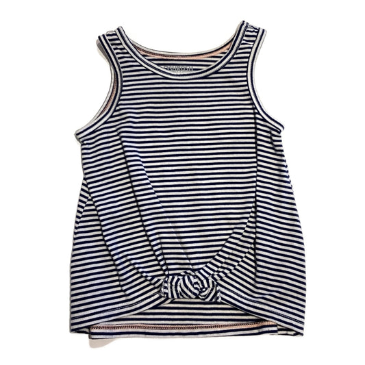 3T Girls Oshkosh B'Gosh Navy Blue and White Striped Tank Top with Knotted Front