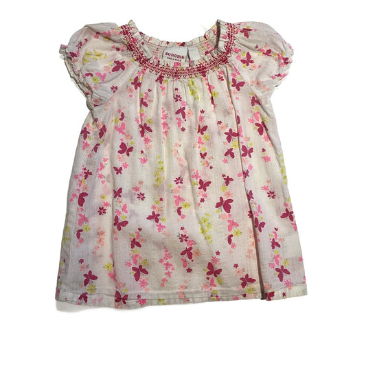 3T Girls Sonoma Lifestyle White, Pink and Yellow Butterfly and Floral Blouse