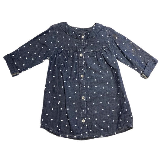 3T Girls Carter's Denim Dress with White Polka Dots