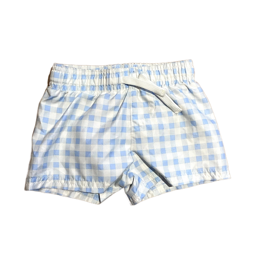 0-3 Boys Cat & Jack White and Blue Plaid Trunks