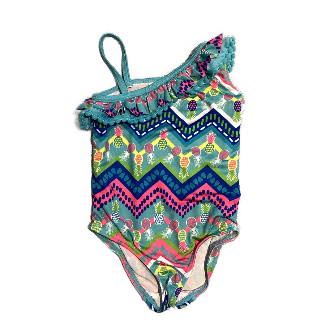 12-18 Girls Pink Platinum One Piece w/Multicolored Pineapples