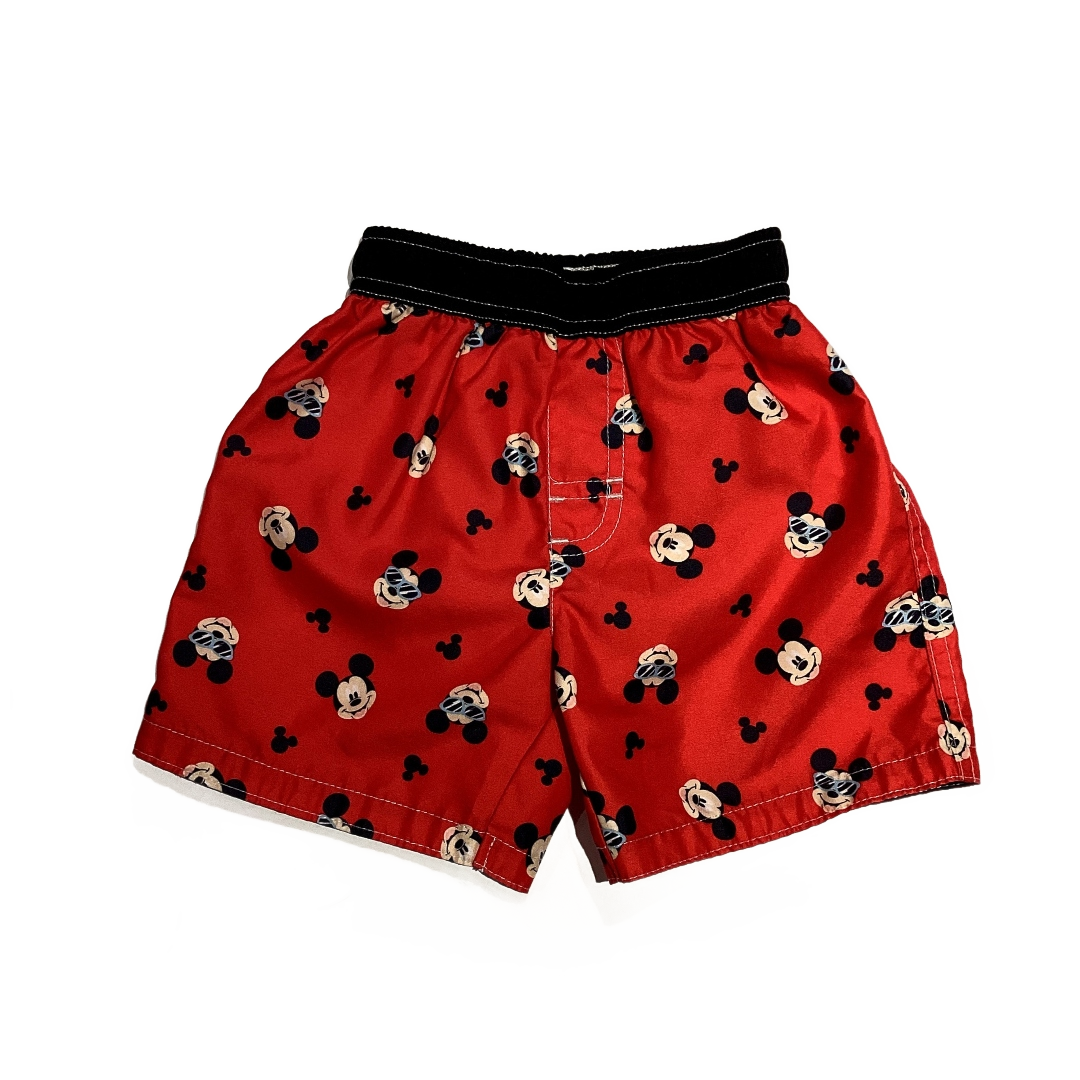 12-18 Boys Disney Black/Red Mickey Swim Trunks