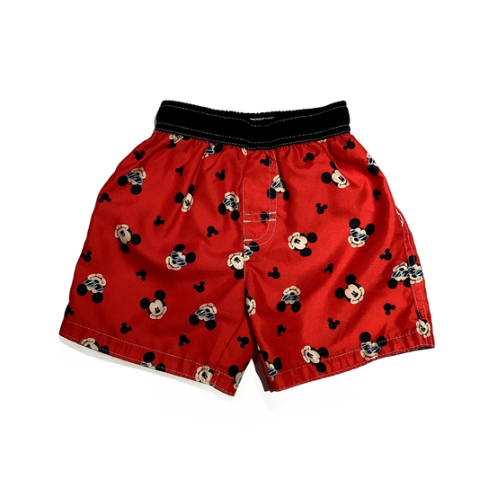 12-18 Boys Disney Black/Red Mickey Swim Trunks