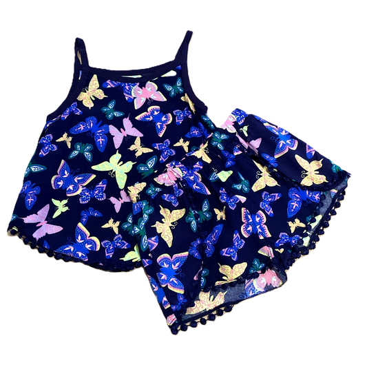 3T Girls Epic Threads Navy Two Piece Set w/Butterflies