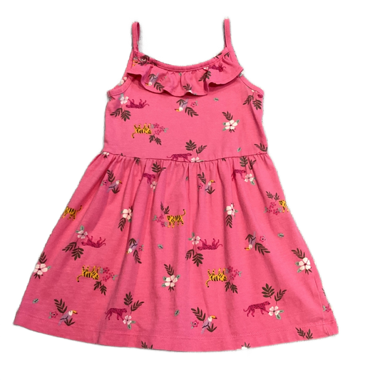 3T Girls Carter's Dark Pink Dress w/Jungle Cats