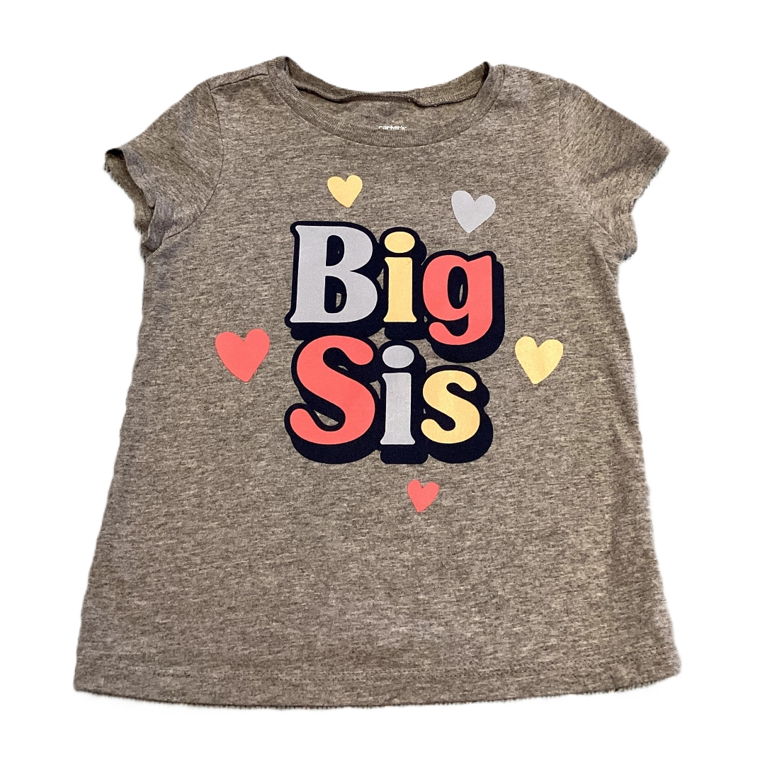 3T Girls Carter's Grey Big Sis Tshirt