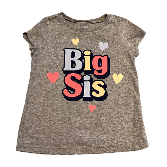 3T Girls Carter's Grey Big Sis Tshirt