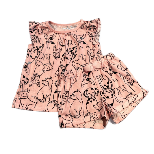 3T Girls Carter's Pink Two Piece Pajamas w/Dogs