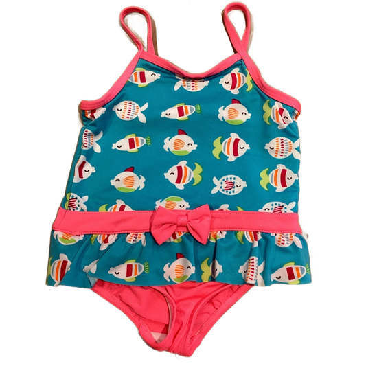 3T Girls Wippette Turquoise One Piece w/Fish and Bow