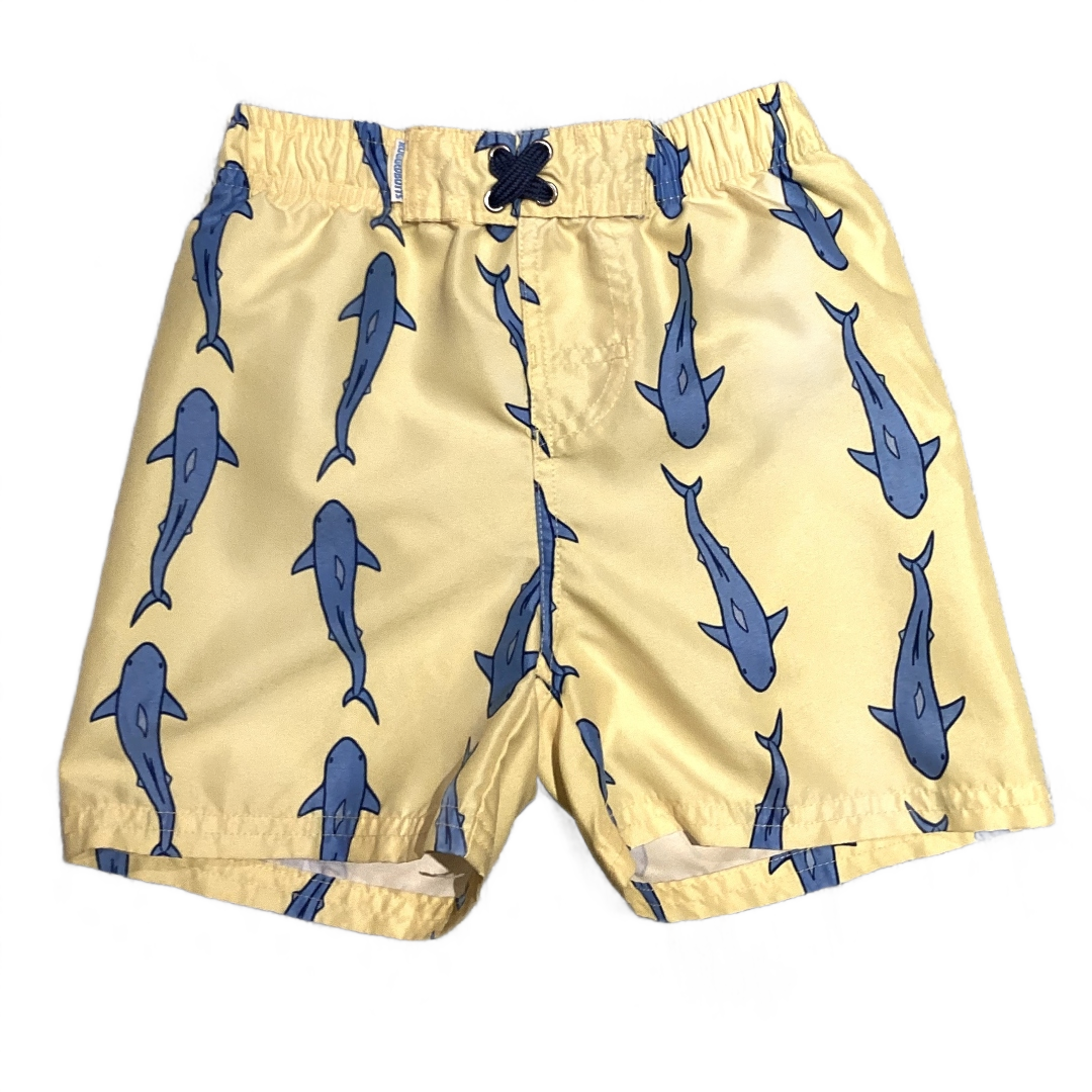 3T Boys Rugged Butts Pastel Yellow Shark Swim Trunks