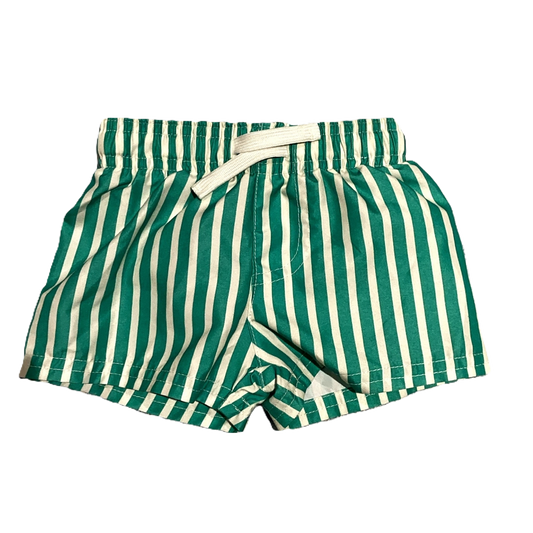 0-3 Boys Cat & Jack Green/White Vertical Striped Trunks