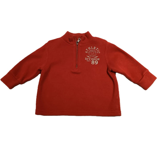 6-9 Boys The Children's Place Red Ribbed Half Zip Althetic Division Long Sleeve