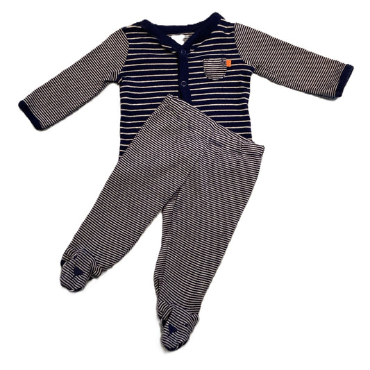 0-3 Boys Carter's Blue Striped Matching Outfit