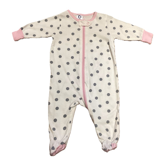 0-3 Girls Gerber's Pink/Gray Polka Dot Sleeper