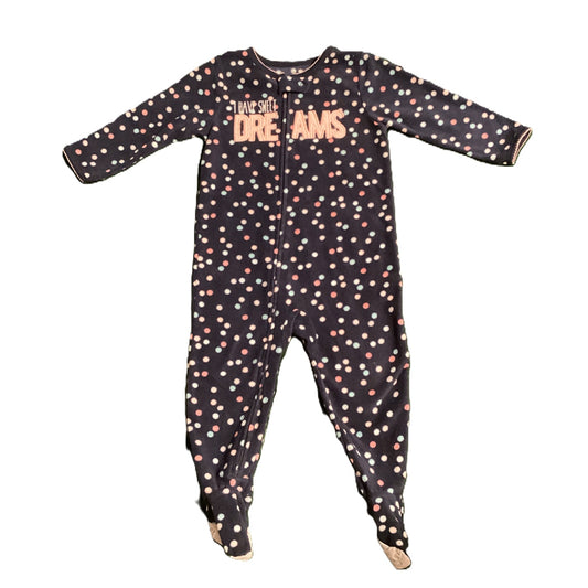 12-18 Girls Just One You Navy w/Polka Dots Fleece I Have Sweet Dreams Sleeper