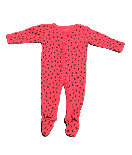 6-9 Girls Rosie Pope Hot Pink/Black Polka Dot Sleeper