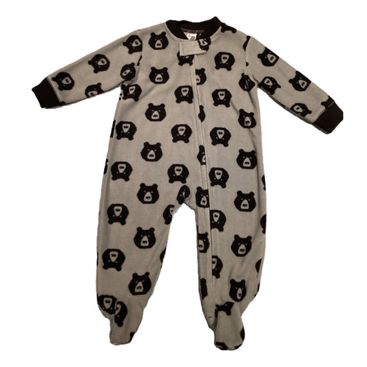 6-9 Boys Yoga Sprout Gray/Black Bear Face Sleeper