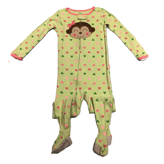 12-18 Girls Just One You Light Green w/Hearts Monkey Sleeper