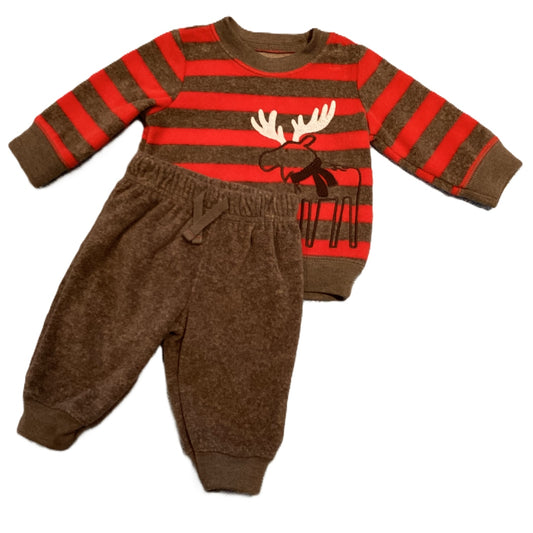 0-3 Boys Child of Mine Moose Fleece Sweatset