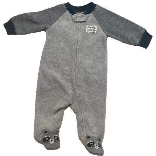 0-3 Boys Carter's Raccoon Foot Fleece Sleeper