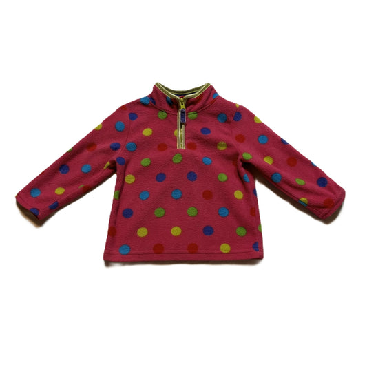 9-12 Girls Carter's Pink w/Multi Colored Polka Dots Quarter Zip Sweatshirt