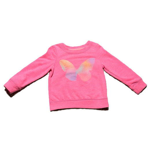 9-12 Girls Cat & Jack Melon Crewneck w/Butterfly