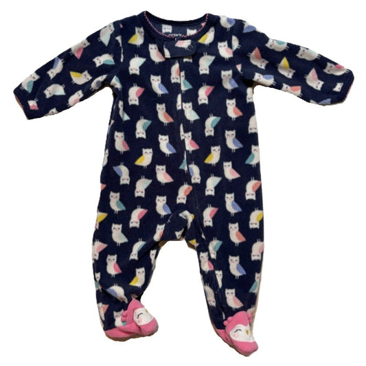 0-3 Girls Carter's Owl Fleece Sleeper