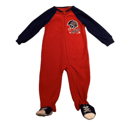 12-18 Boys Absorba Red/Blue MVP Fleece Sleeper