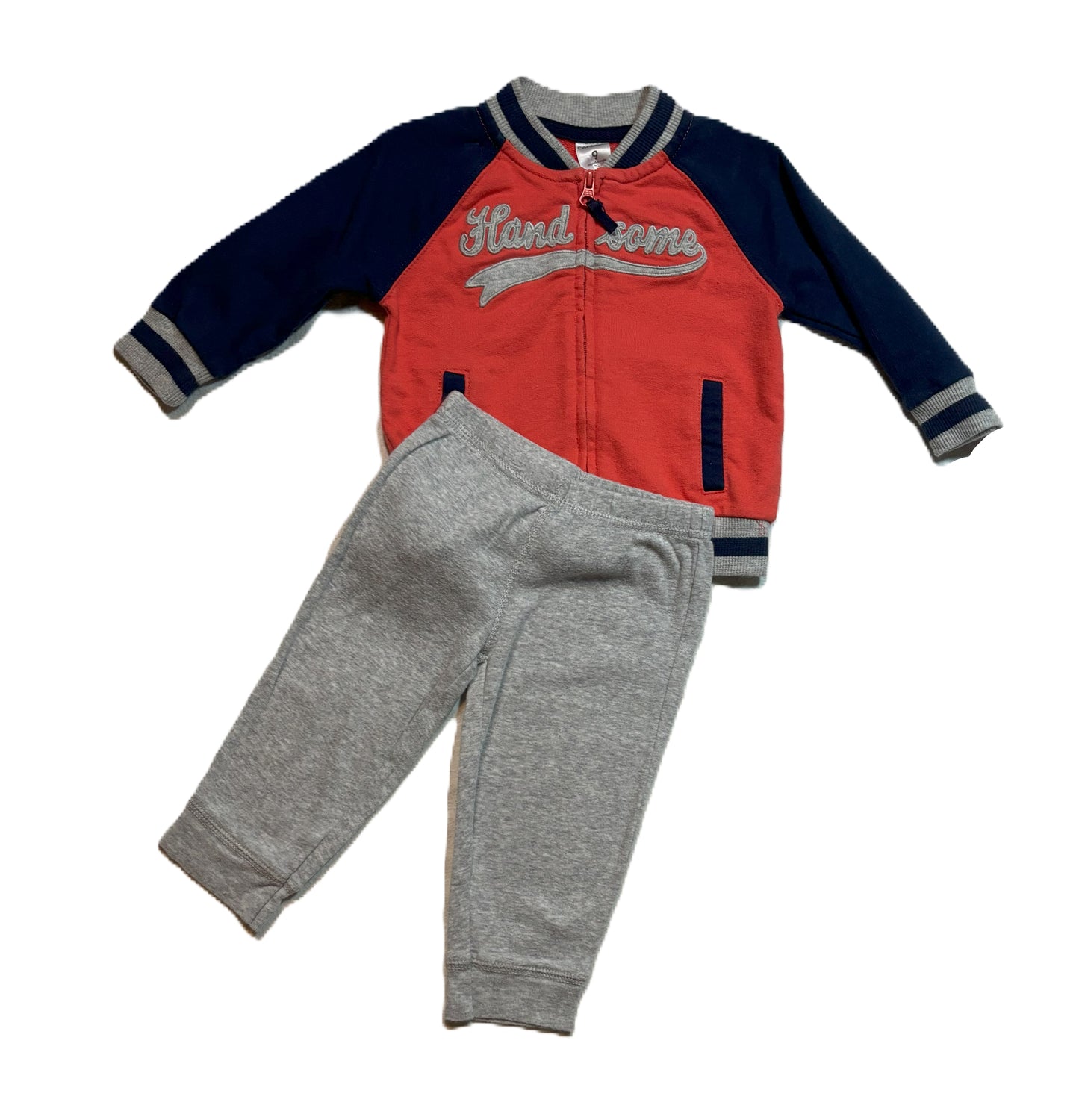 6-9 Boys Carter's Zip Up Handsome Sweatshirt Jacket w/Matching Pants