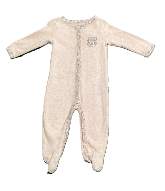 6-9 Girls Carter's Waffle Floral Hem Sleeper