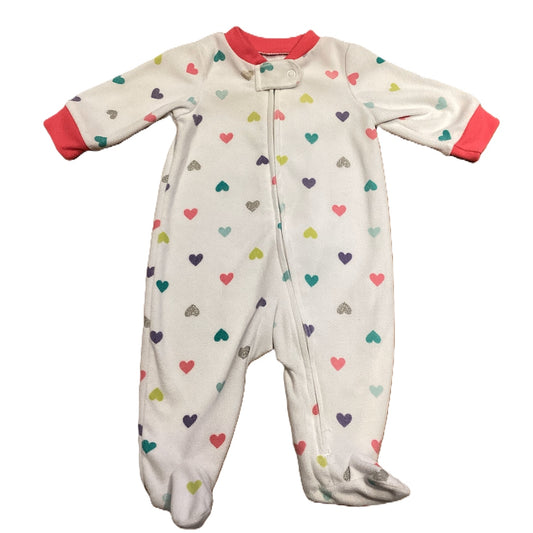 0-3 Girls Carter's Hearts Fleece Sleeper