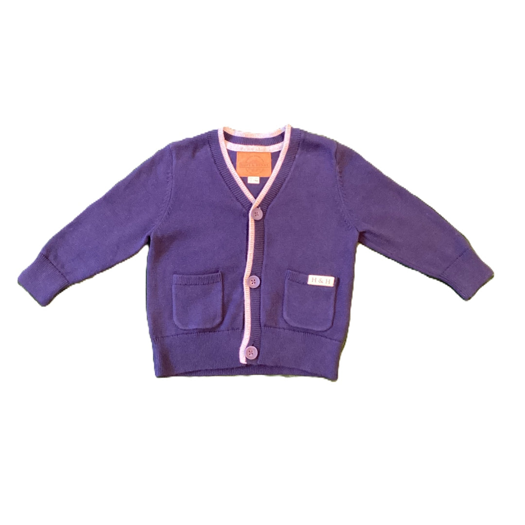 12-18 Boys Hope and Henry Navy Cardigan Sweater