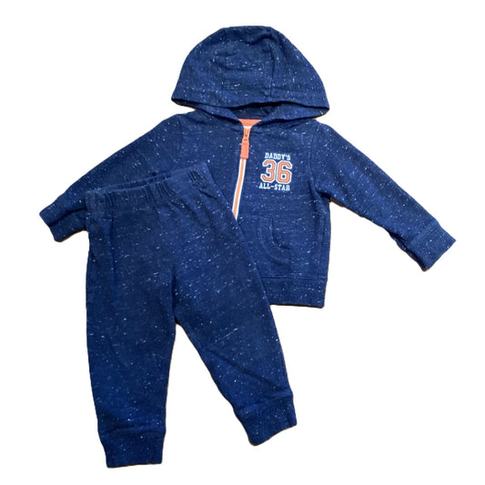 9-12 Boys Carter's Navy Daddy's All-Star Matching Zip Up Sweatset