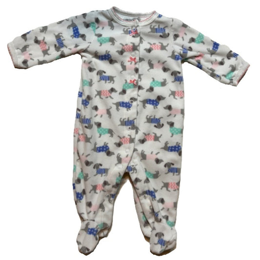 0-3 Girls Carter's Colorful Dogs Fleece Sleeper