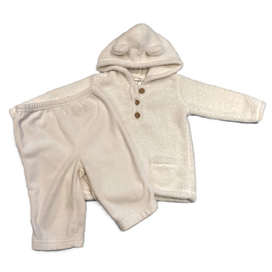 3-6 Girls Carter's Button Down Ivory Fleece Outfit